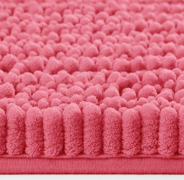 24"x16" - Hot Pink Large Soft Cozy Plush Chenille Bath Mat Bathroom Rug