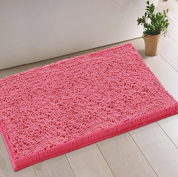 36"x24" - Hot Pink Large Soft Cozy Plush Chenille Bath Mat Bathroom Rug