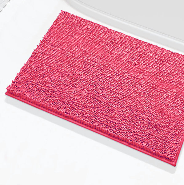 24"x16" - Hot Pink Large Soft Cozy Plush Chenille Bath Mat Bathroom Rug