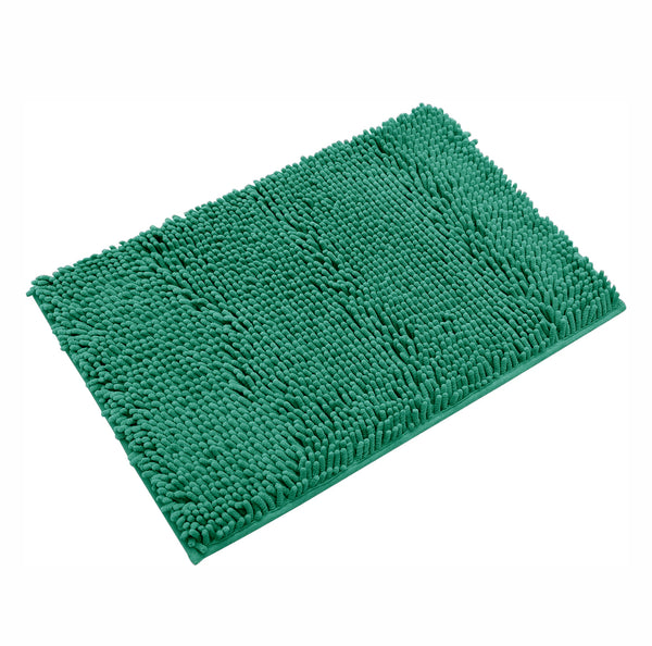 3 Piece Set Hunter Green Soft Cozy Plush Chenille Bath Mat Highly Absorbent Bathroom Rug