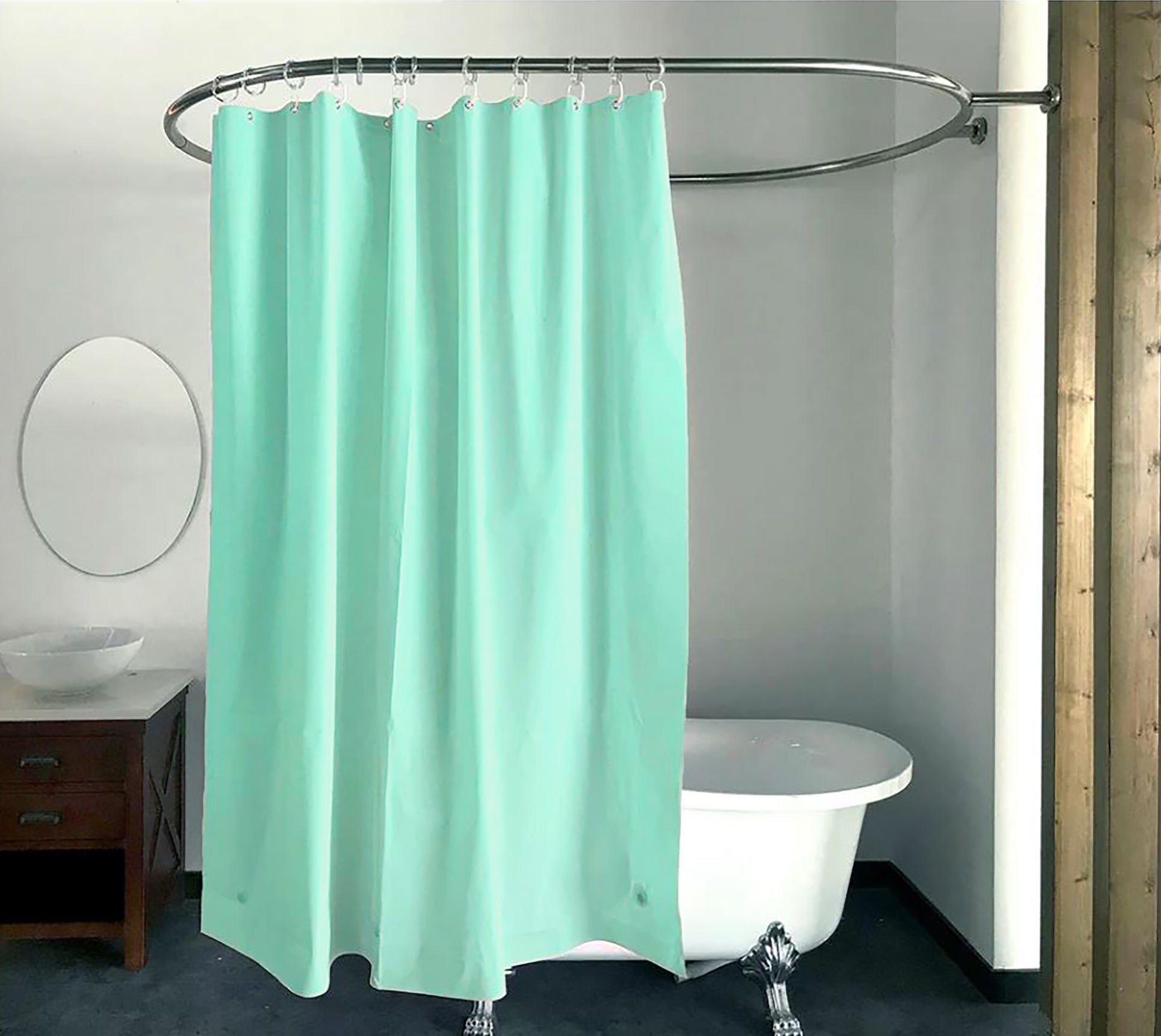 70" x 72" - Jade Vinyl Shower Curtain Liner Waterproof