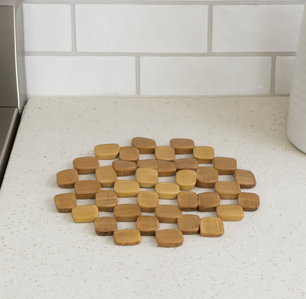 Natural Bamboo Trivet Pot Mat - Set of 2