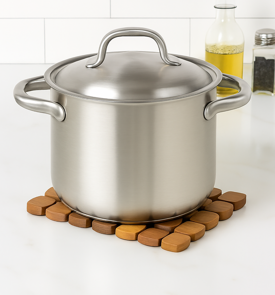 Natural Bamboo Trivet Pot Mat - Set of 2