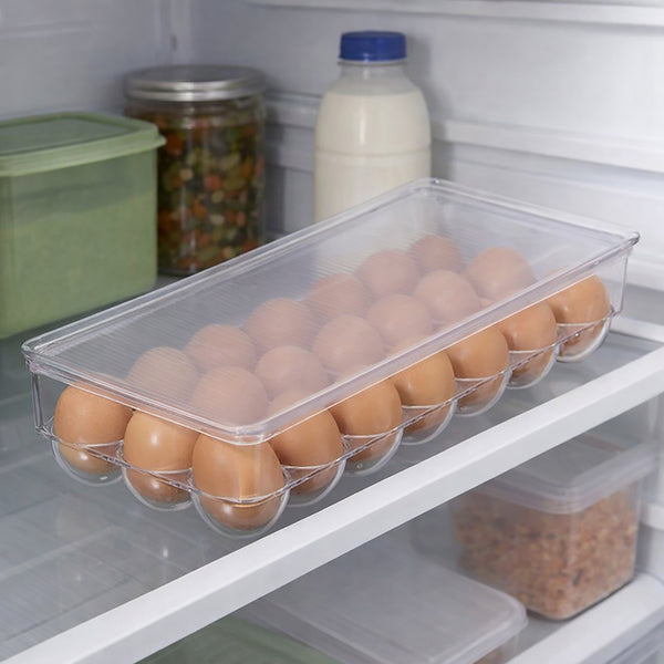 21 Egg Plastic Egg Holder Refrigerator Container Bin