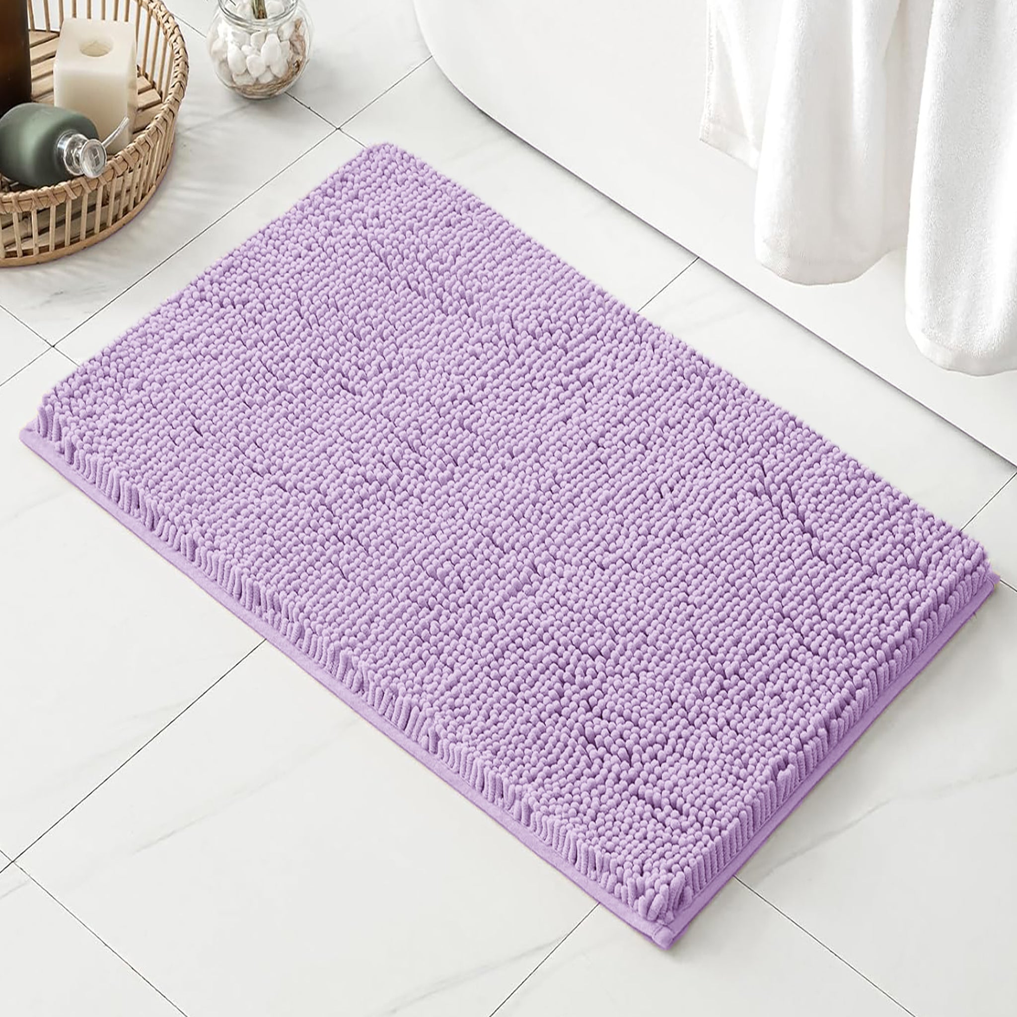30"x20" - Lavender Soft Cozy Plush Chenille Bath Mat Bathroom Rug