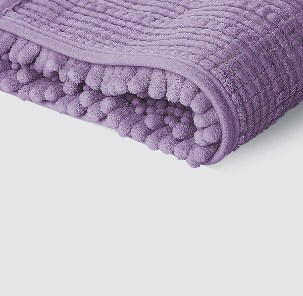 Large 2 Piece Set Lavender Soft Cozy Plush Chenille Bath Mat Bathroom Rug
