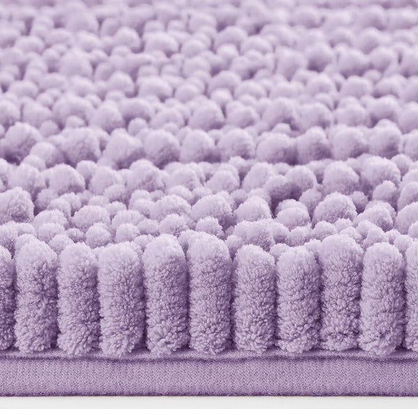 Lavender Soft Cozy Plush Chenille Contour Bath Mat Bathroom Rug