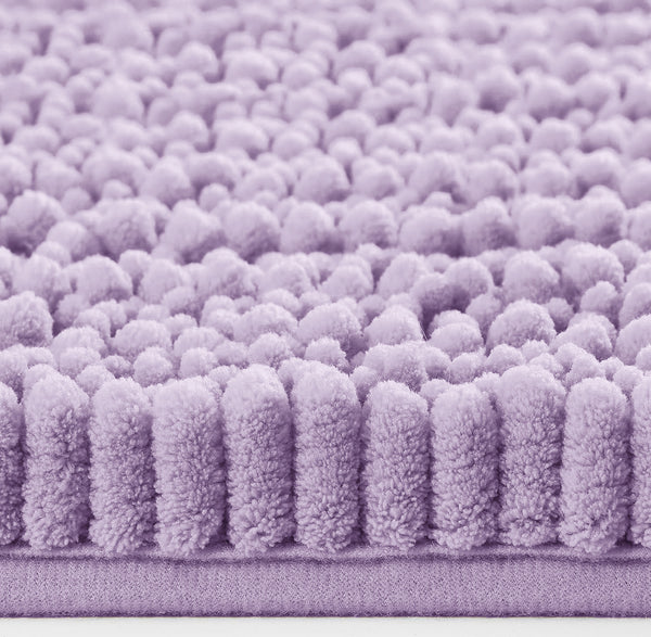 2 Piece Set Lavender Soft Cozy Plush Chenille Bath Mat Bathroom Rug