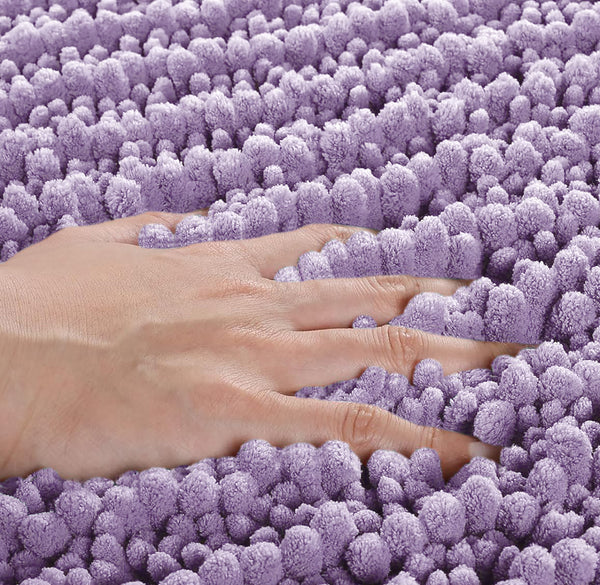 Large 2 Piece Set Lavender Soft Cozy Plush Chenille Bath Mat Bathroom Rug