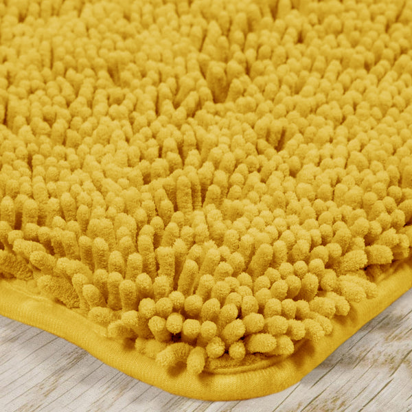 21"x59" - Long Lemon Yellow Soft Cozy Plush Chenille Bath Mat Bathroom Rug