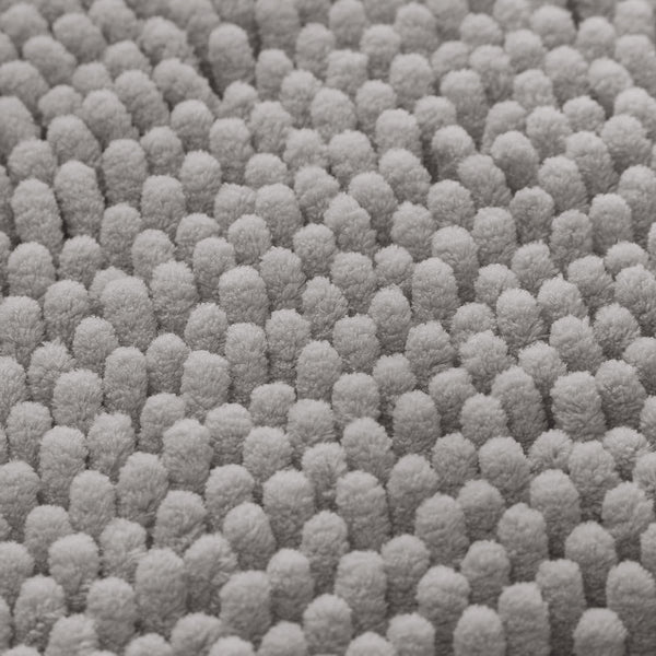 Extra Large 2 Piece Set Light Grey Soft Cozy Plush Chenille Bath Mat Bathroom Rug