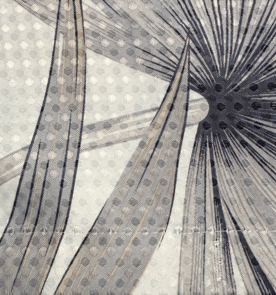 72" x 72" - Light Grey Floral Fabric Textured Glam luxury Shower Curtain With 12 Metal Roller Ball Hooks