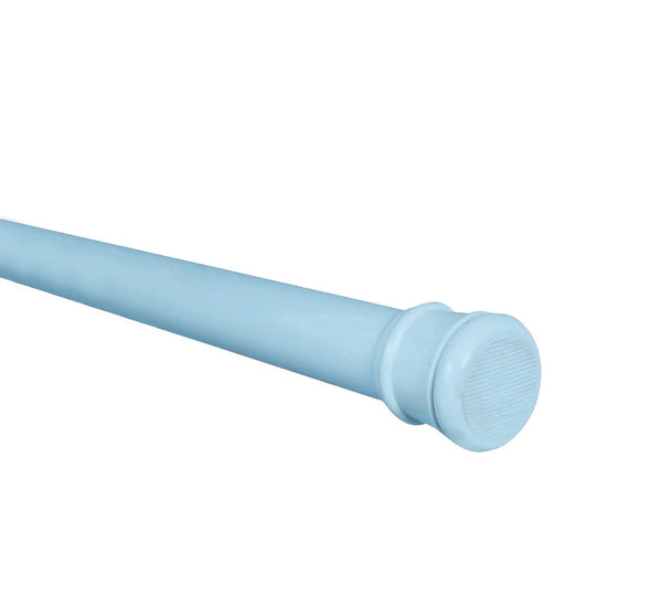 Light Blue Adjustable Spring Tension Curtain Rod Heavy Duty Anti-slip 41-76" Inches