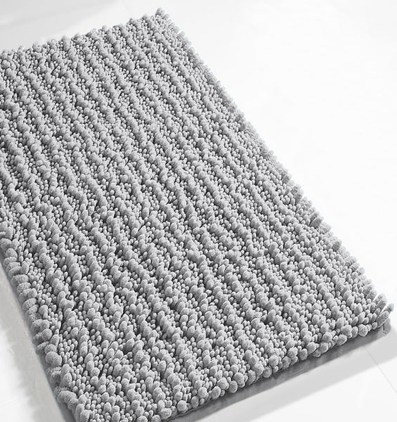 30"x20" - Light Grey Soft Cozy Plush Chenille Bath Mat Bathroom Rug