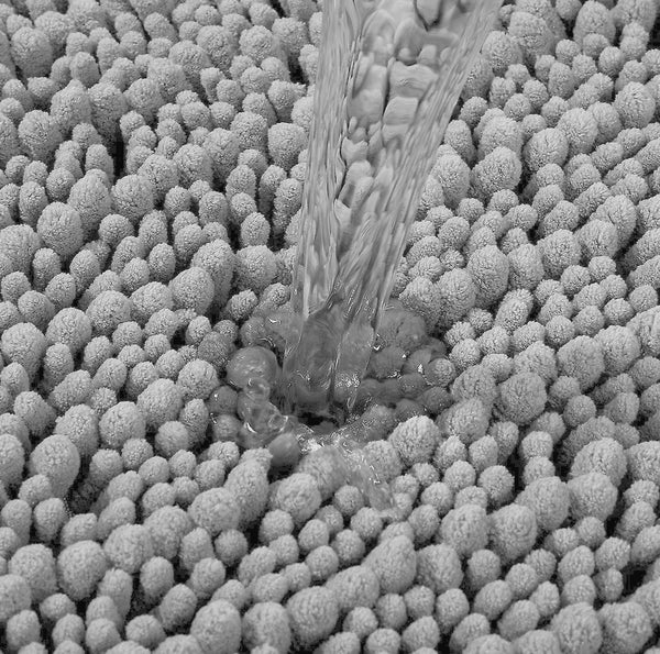 Large 2 Piece Set Light Grey Soft Cozy Plush Chenille Bath Mat Bathroom Rug