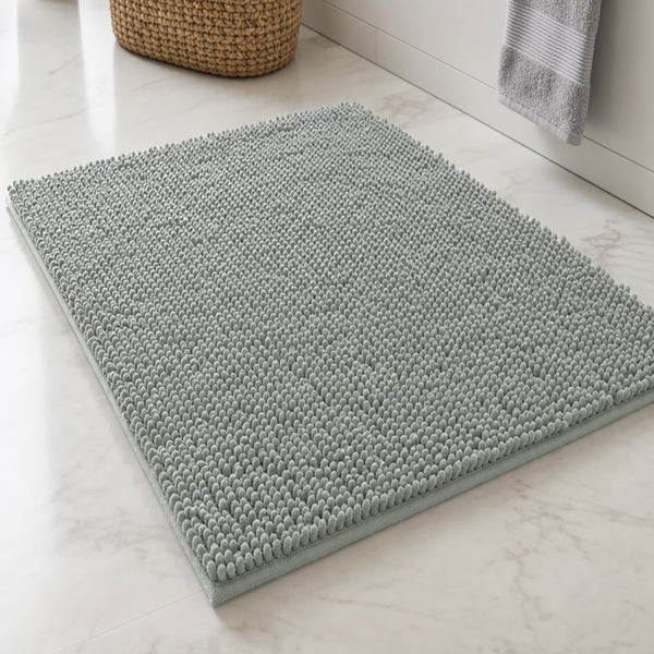 Set of 2 Light Grey Soft Cozy Plush Chenille Bath Mat Bathroom Rug - 30"x20"