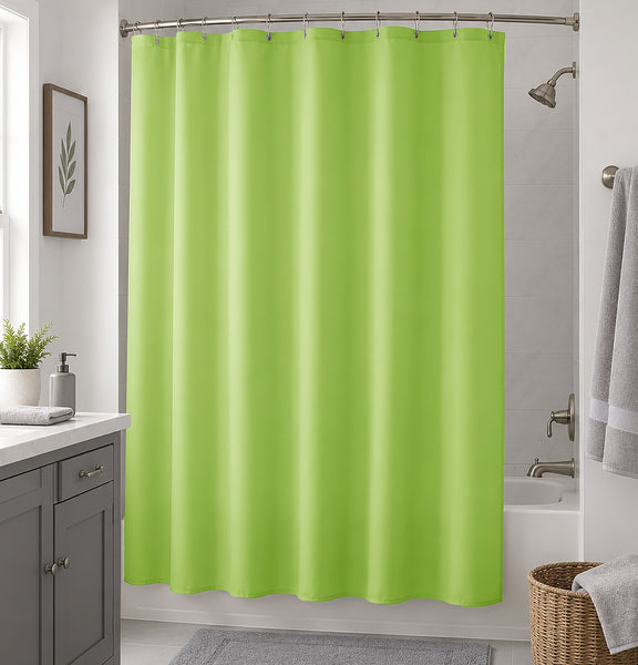 70" x 72" - Lime Green PEVA Shower Curtain Liner Waterproof