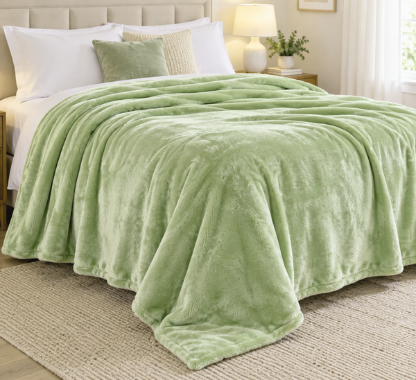 Solid Lime Green Ultra Plush Fleece Ultra Soft Warm Cozy Bed Blanket