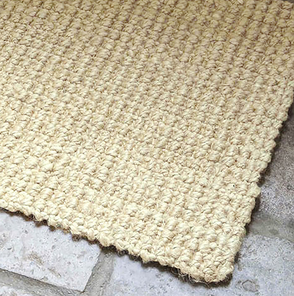 2x3 Feet Ivory Thick Chunky Natural Jute Hand-Woven Braided Farmhouse Door Mat Area Rug