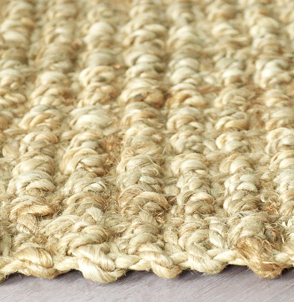 2x3 Feet Ivory Thick Chunky Natural Jute Hand-Woven Braided Farmhouse Door Mat Area Rug