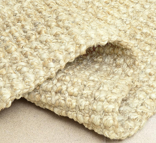2x3 Feet Ivory Thick Chunky Natural Jute Hand-Woven Braided Farmhouse Door Mat Area Rug