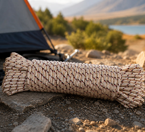 Light Pink Braided Utility Rope for Camping, Outdoor & Household Use - 98.5 Feet