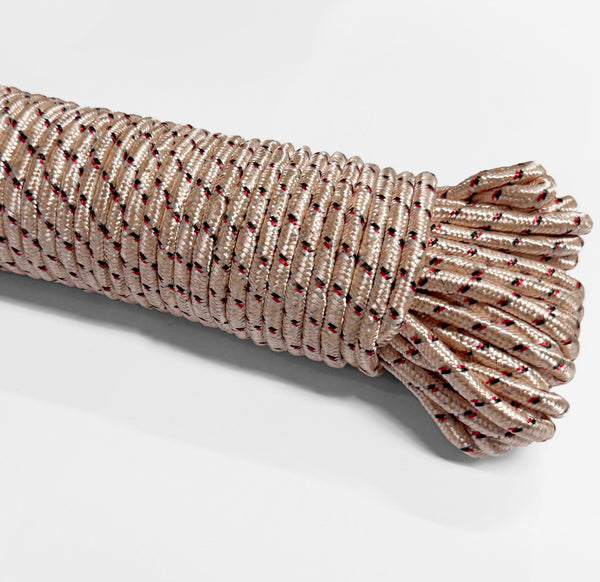 Light Pink Braided Utility Rope for Camping, Outdoor & Household Use - 98.5 Feet