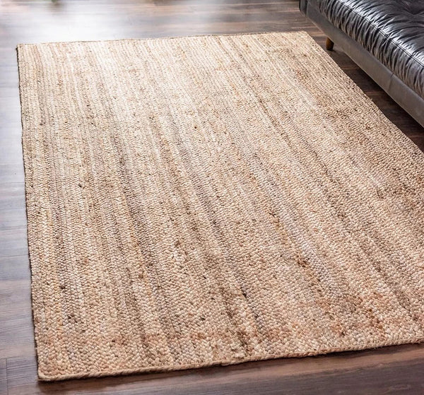 Natural Jute Hand-Woven Braided Area Rug