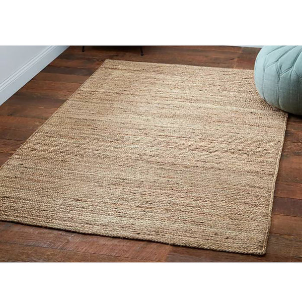 Natural Jute Hand-Woven Braided Area Rug