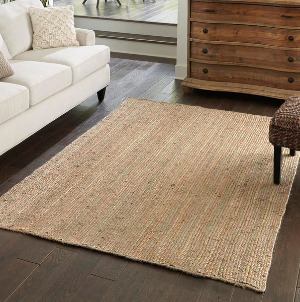 Natural Jute Hand-Woven Braided Area Rug