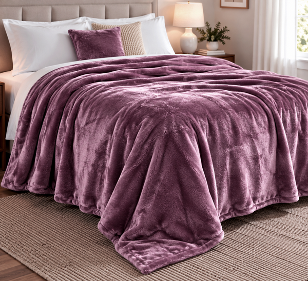 Solid Mauve Ultra Plush Fleece Ultra Soft Warm Cozy Bed Blanket