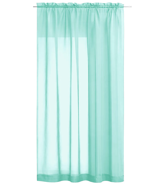 1 Piece Mint Sheer Rod Pocket Window Curtain Panel - 90" Inches Long