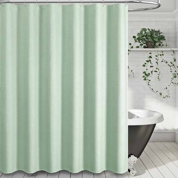 70" x 72" - Mint Fabric Textured Glam luxury Shower Curtain