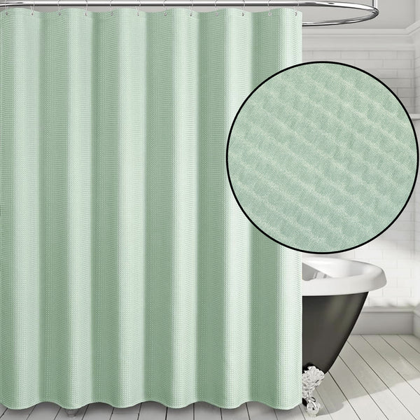 70" x 72" - Mint Fabric Textured Glam luxury Shower Curtain