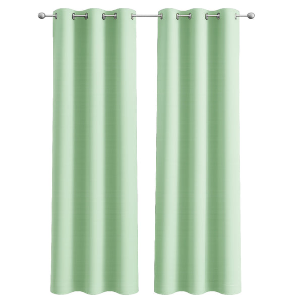 2 Piece Solid Mint Blackout Grommet Curtain Panel Set - 84" Long