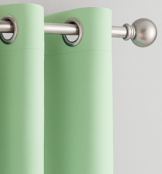 2 Piece Solid Mint Blackout Grommet Curtain Panel Set - 84" Long