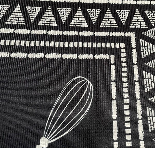 17" x 28" - Black White Modern Non-Slip Washable Low Pile Kitchen Mat