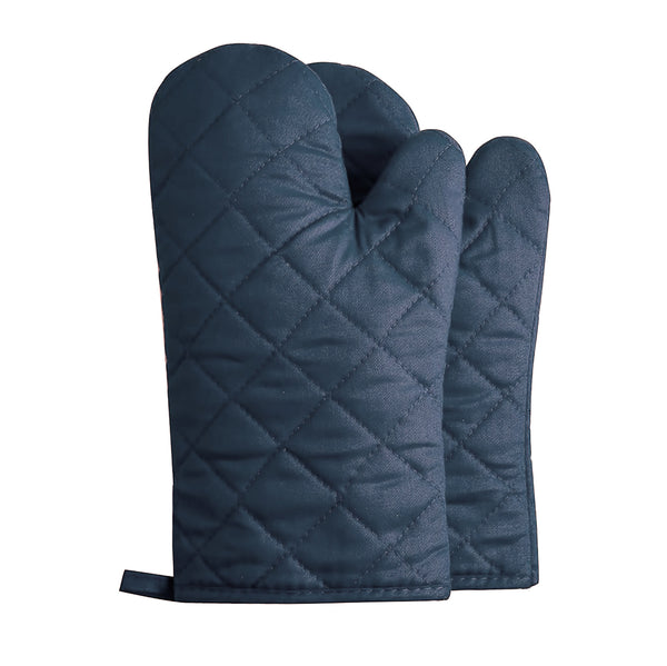 Navy Blue Heat Resistant Thick Soft Quilted Lining Kitchen Oven Glove Mitts