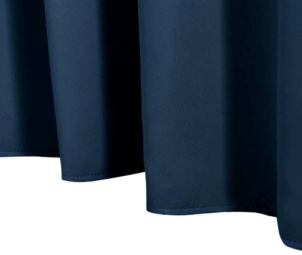 2 Piece Solid Navy Blue Blackout Grommet Curtain Panel Set - 84" Long