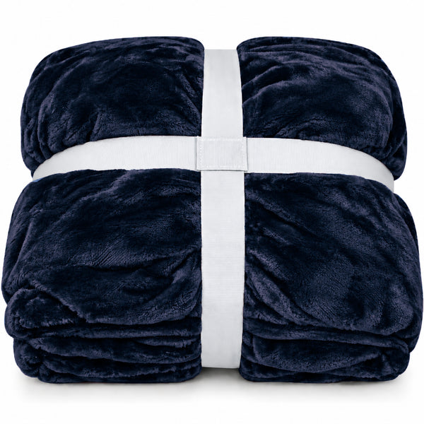 Solid Navy Blue Ultra Plush Fleece Ultra Soft Warm Cozy Bed Blanket
