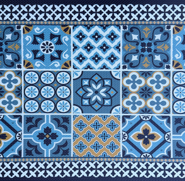 Navy Blue Comfort Anti-Fatigue Plush Waterproof Non-slip Kitchen Mat - 18"x30"