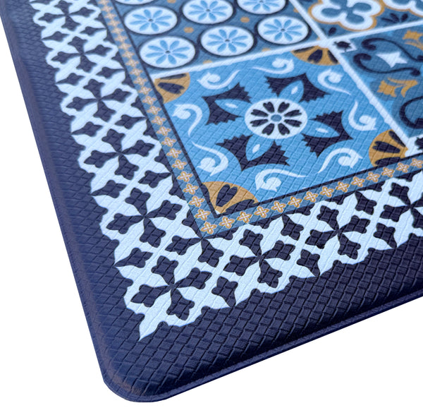 Navy Blue Comfort Anti-Fatigue Plush Waterproof Non-slip Kitchen Mat - 18"x30"