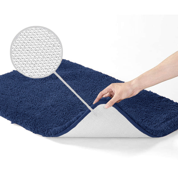 Large 2 Piece Light Grey Microfiber Soft Thick Plush Bath Mat Set