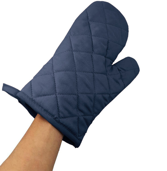 Navy Blue Heat Resistant Thick Soft Quilted Lining Kitchen Oven Glove Mitts