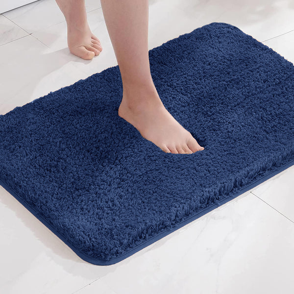 Large 2 Piece Light Grey Microfiber Soft Thick Plush Bath Mat Set