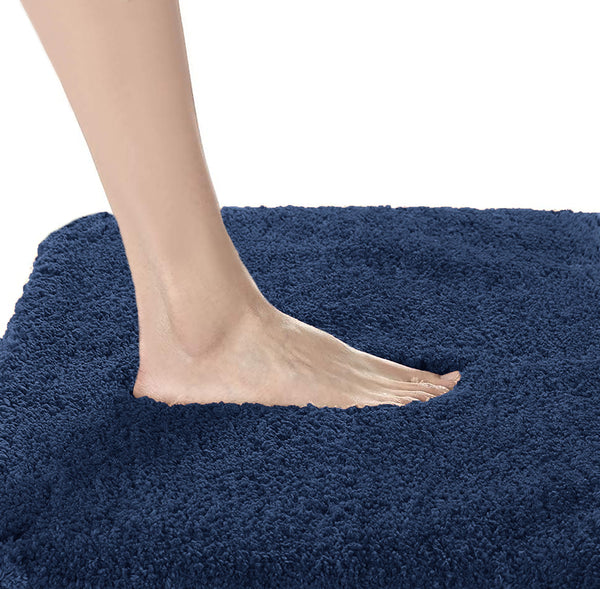 Large 2 Piece Light Grey Microfiber Soft Thick Plush Bath Mat Set