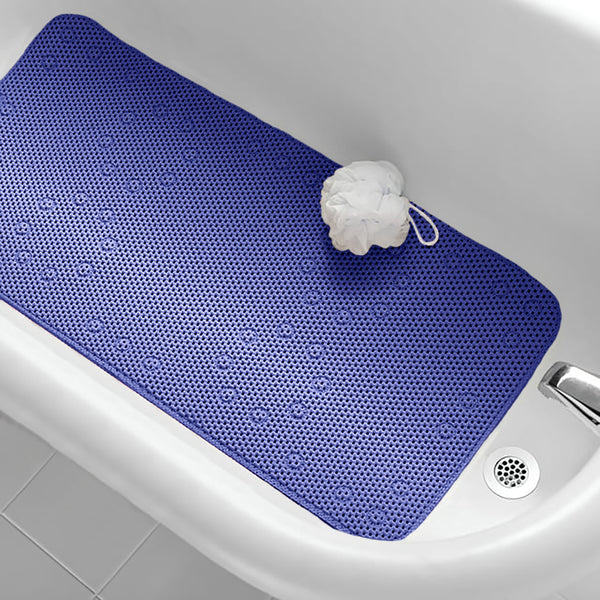 Navy Blue Non-Slip Foam Bathtub Shower Mat With Suction Cups