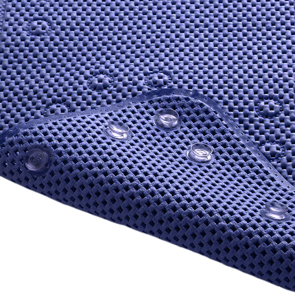 Navy Blue Non-Slip Foam Bathtub Shower Mat With Suction Cups