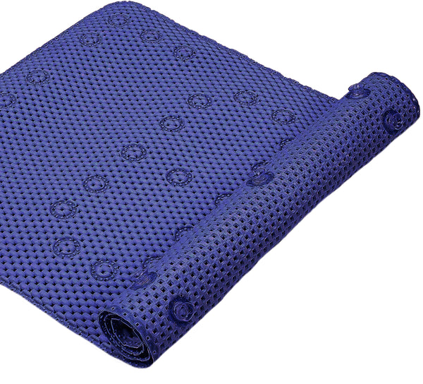 Navy Blue Non-Slip Foam Bathtub Shower Mat With Suction Cups