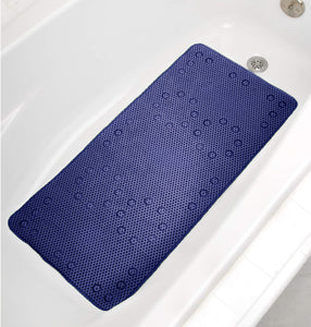 Navy Blue Non-Slip Foam Bathtub Shower Mat With Suction Cups